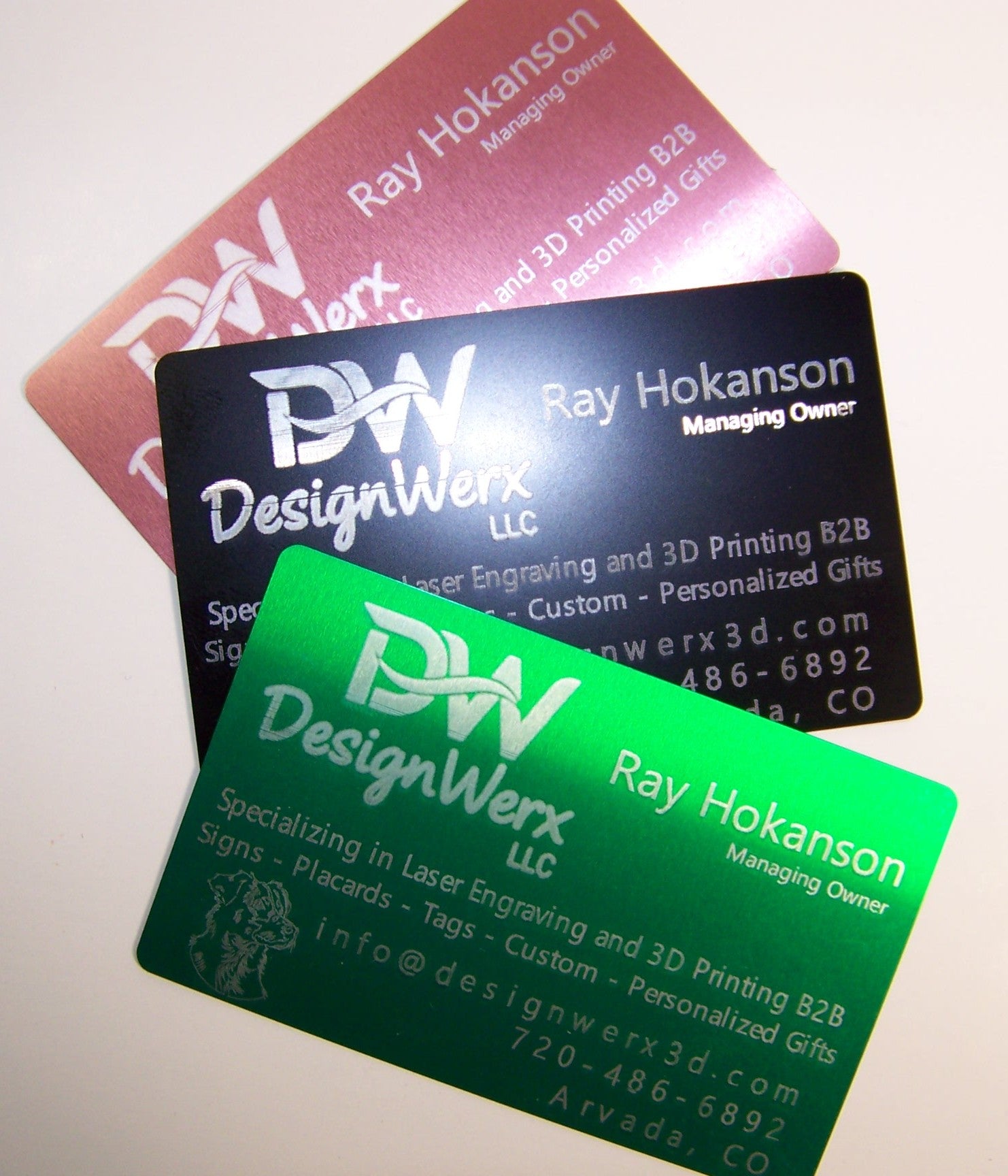 Custom Laser Engraved Aluminum Business Cards