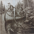 Canoe Fishing in the Wilderness Laser Engraving