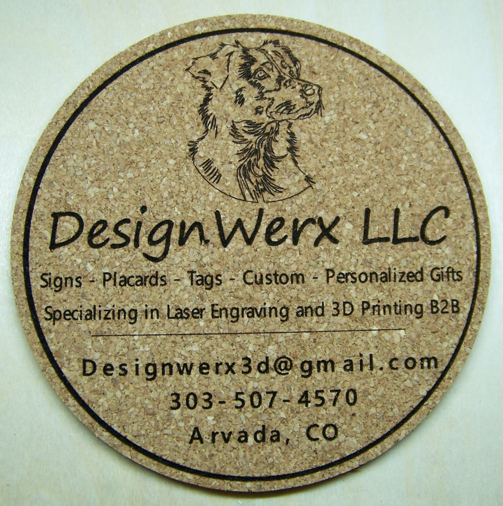 Custom Laser Engraved Cork Coasters
