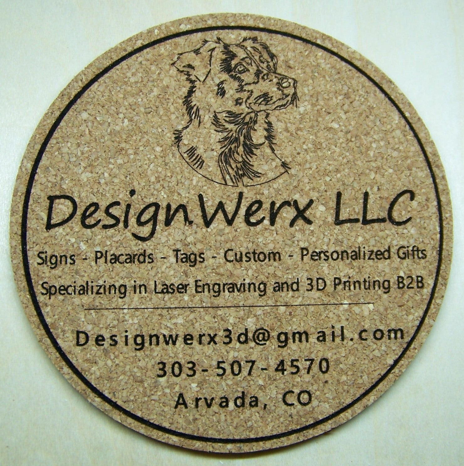 Custom Laser Engraved Cork Coasters