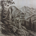 Cougar in the Mountains Laser Engraving