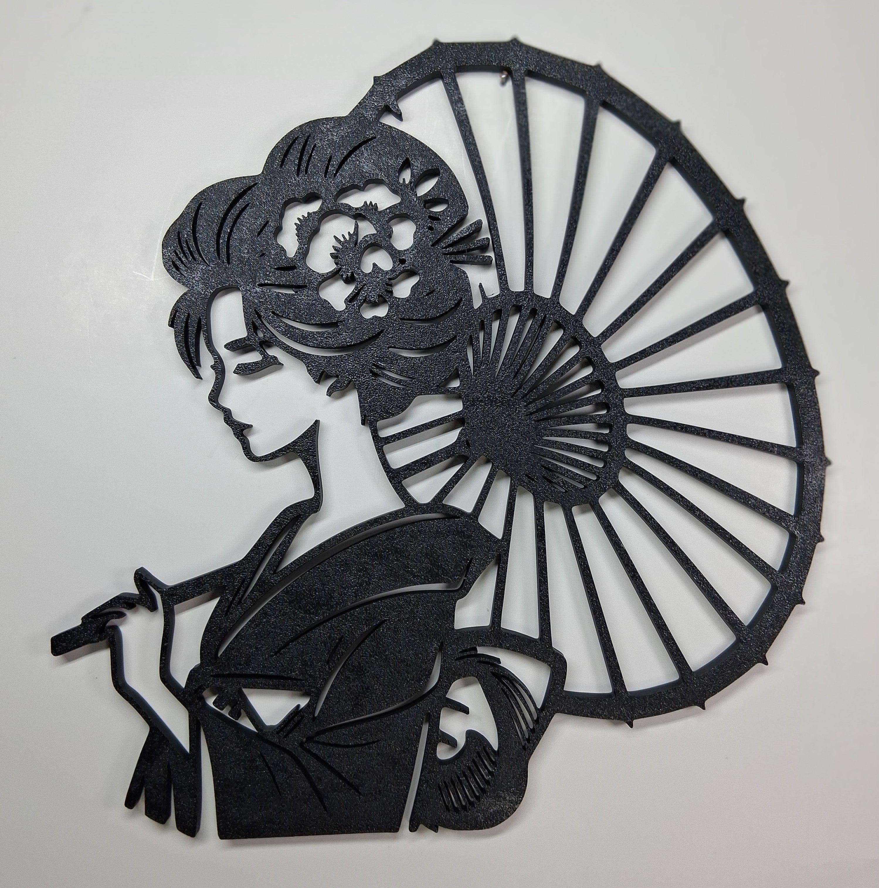 Wall Art Woman with Umbrella — 3D Printed