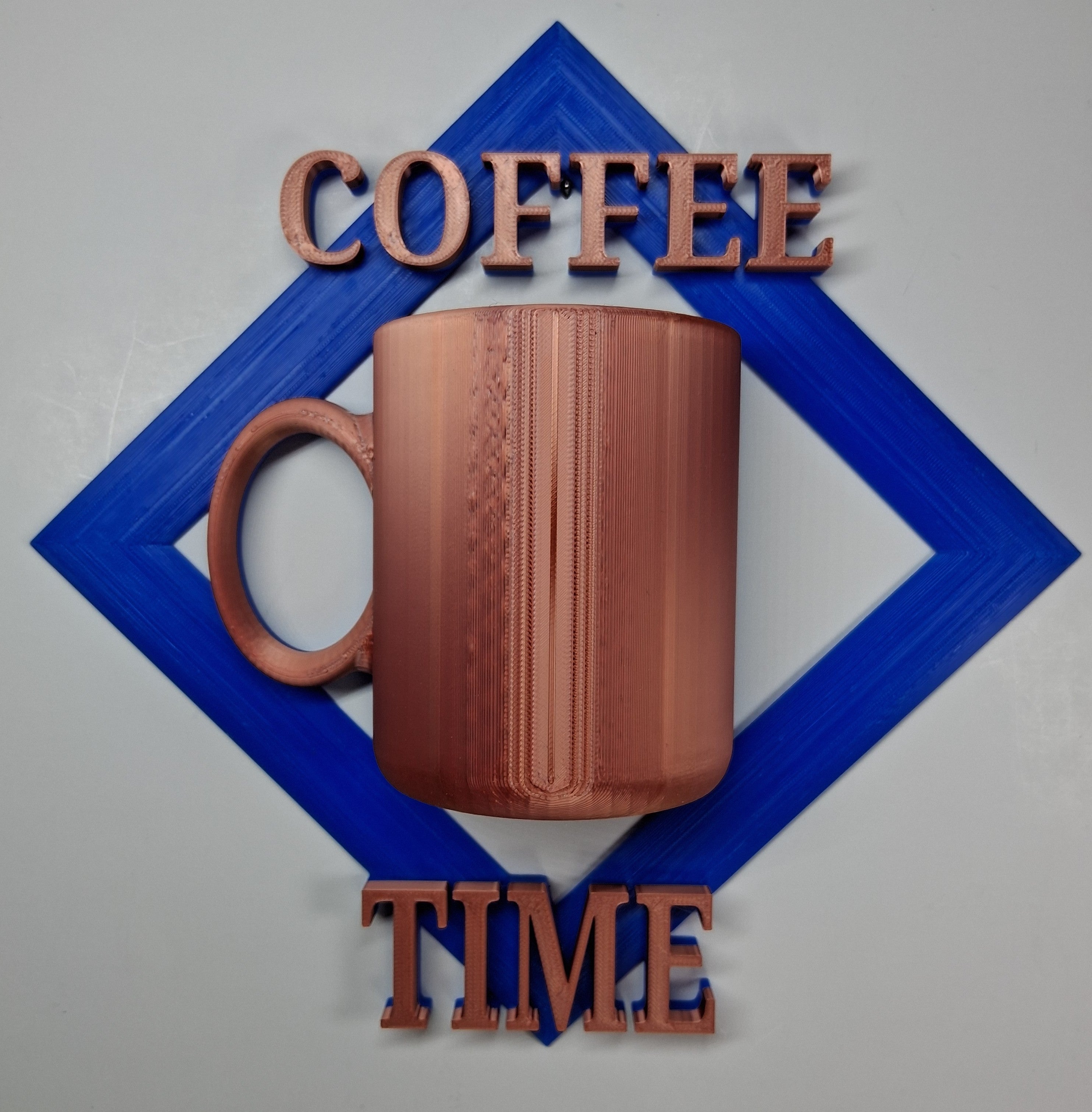 Wall Art Coffee Time with Mug — 3D Printed