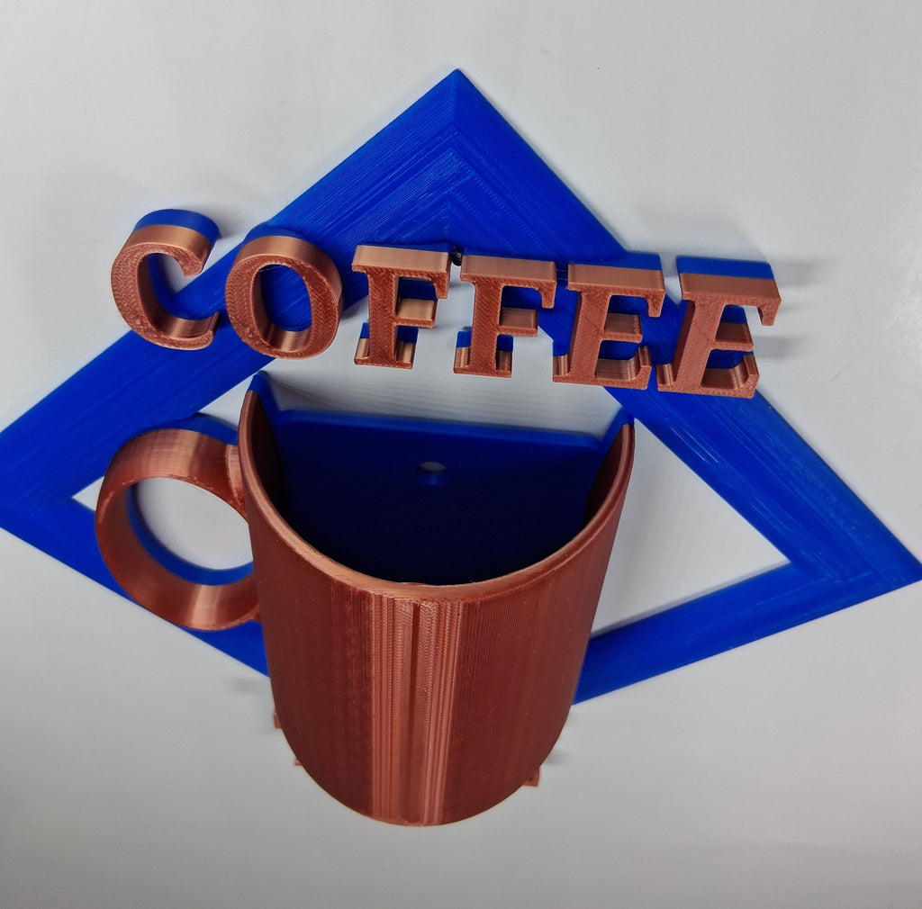 Wall Art Coffee Time with Mug — 3D Printed