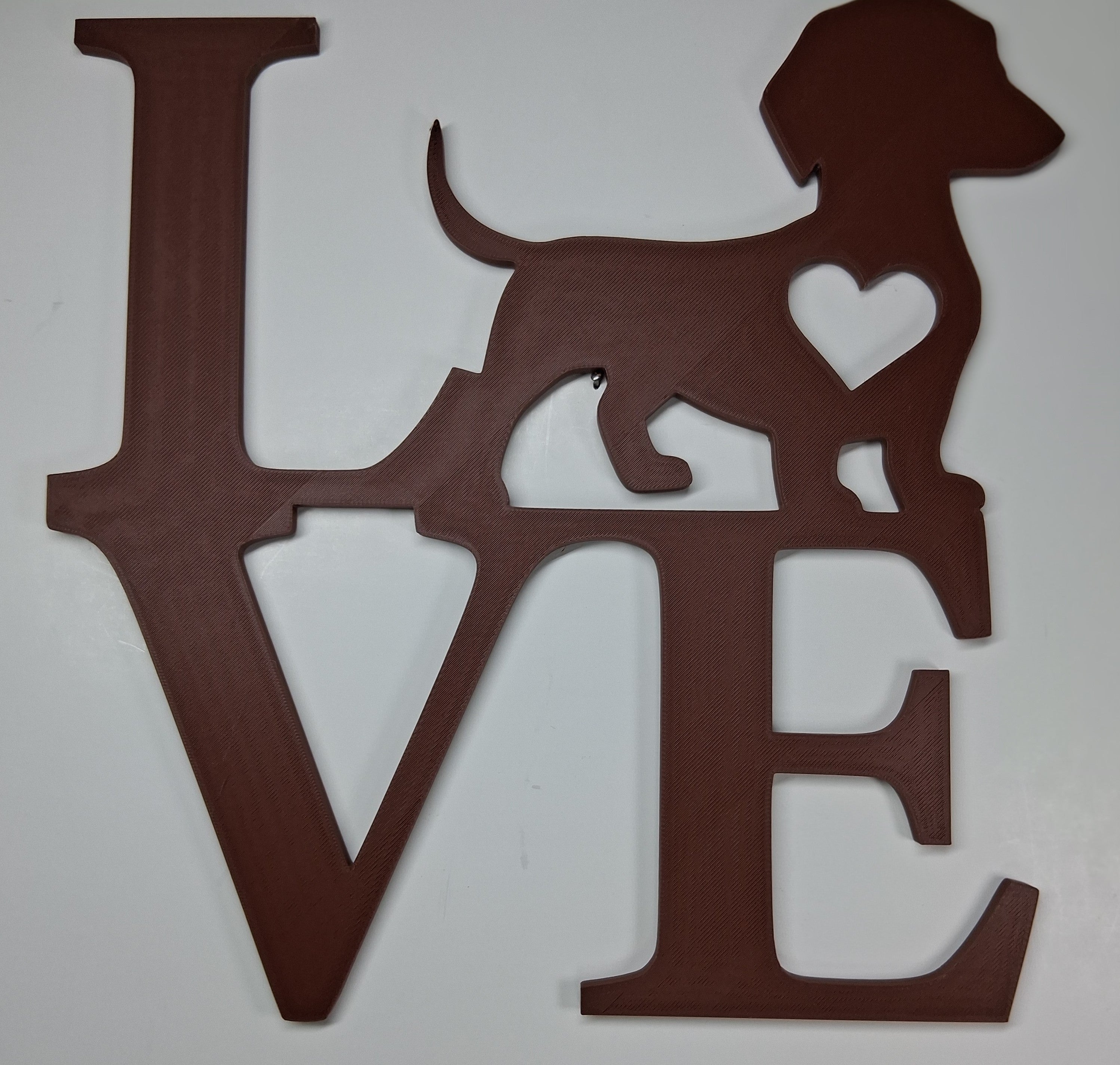 Wall Art Dachshund Love in Words — 3D Printed