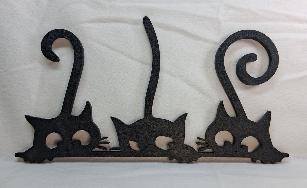 Wall Art Cats Looking over the Edge Door Topper — 3D Printed