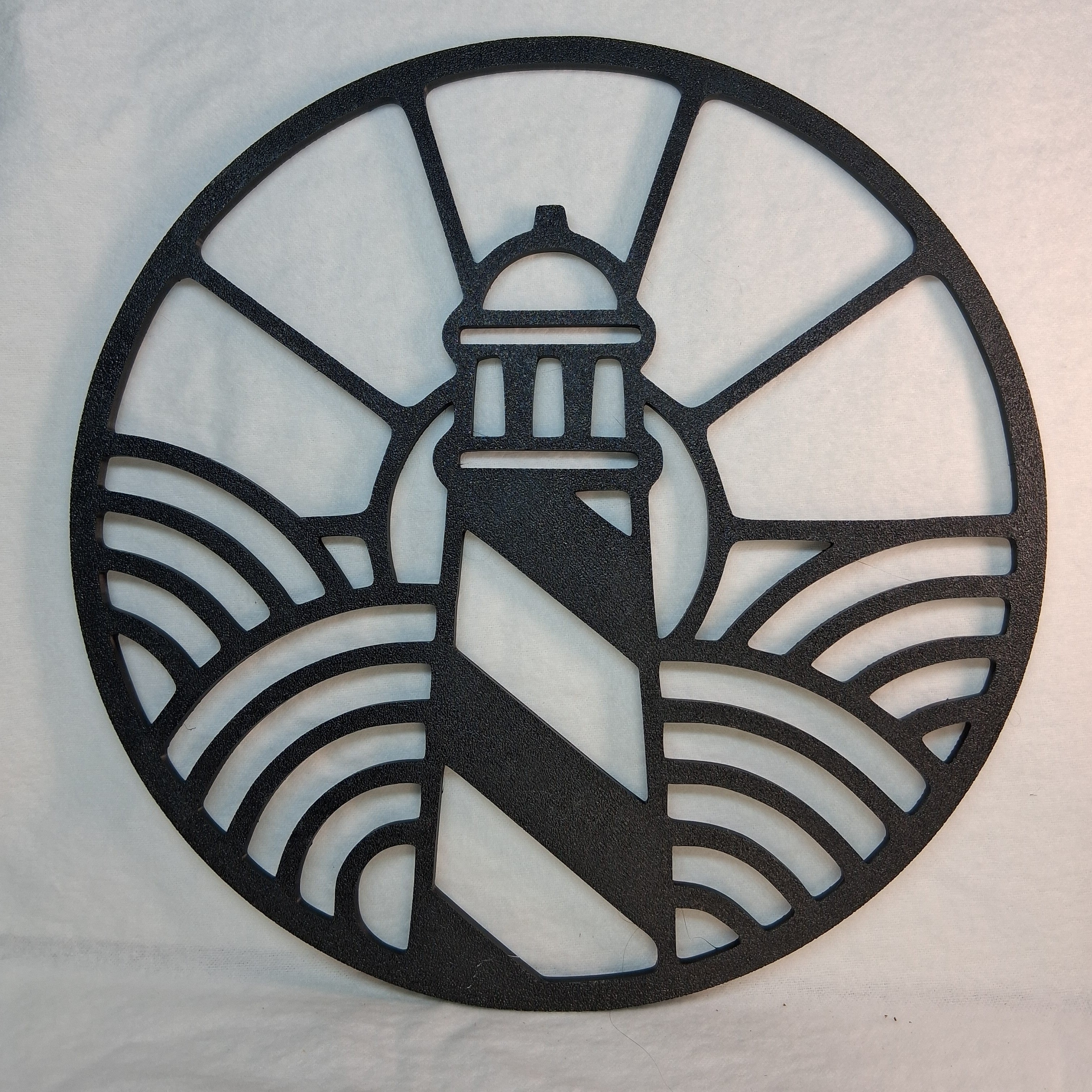 Wall Art Lighthouse in Circle — 3D Printed