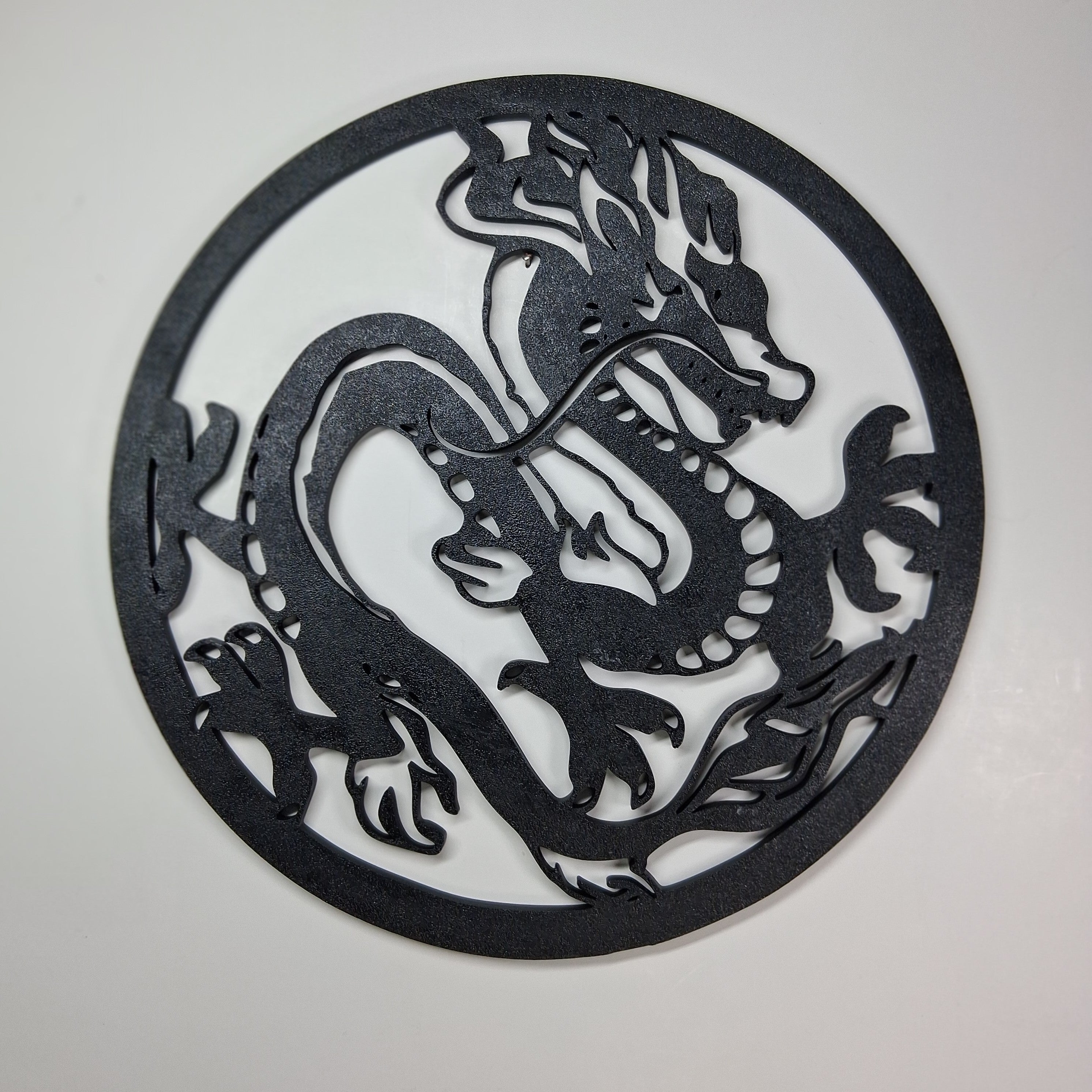 Wall Art Dragon in Circle — 3D Printed