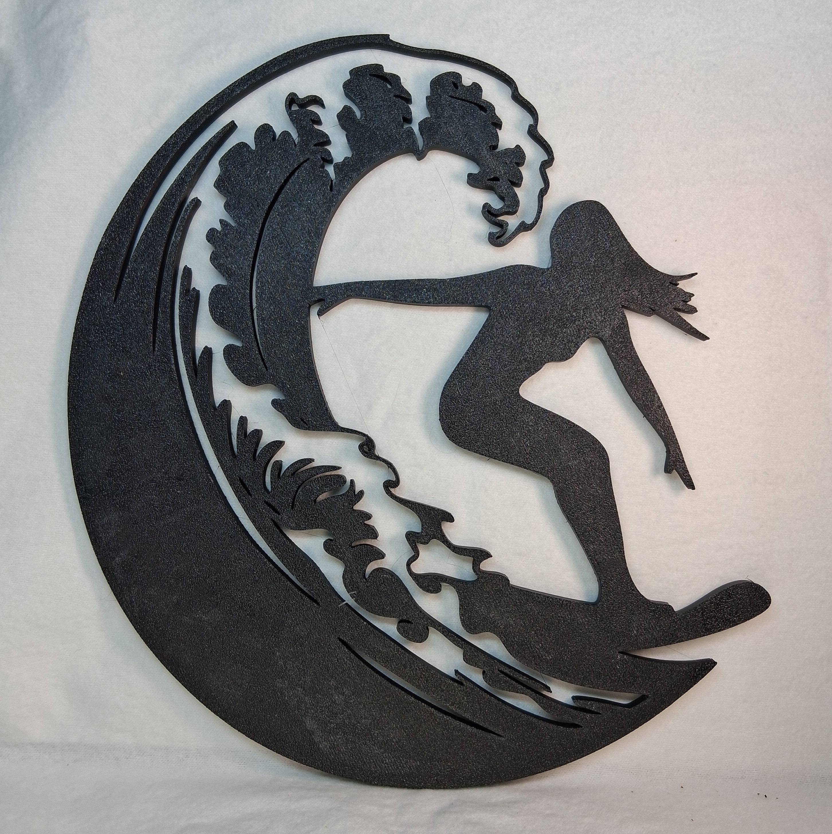 Wall Art Surfer Riding the Wave — 3D Printed
