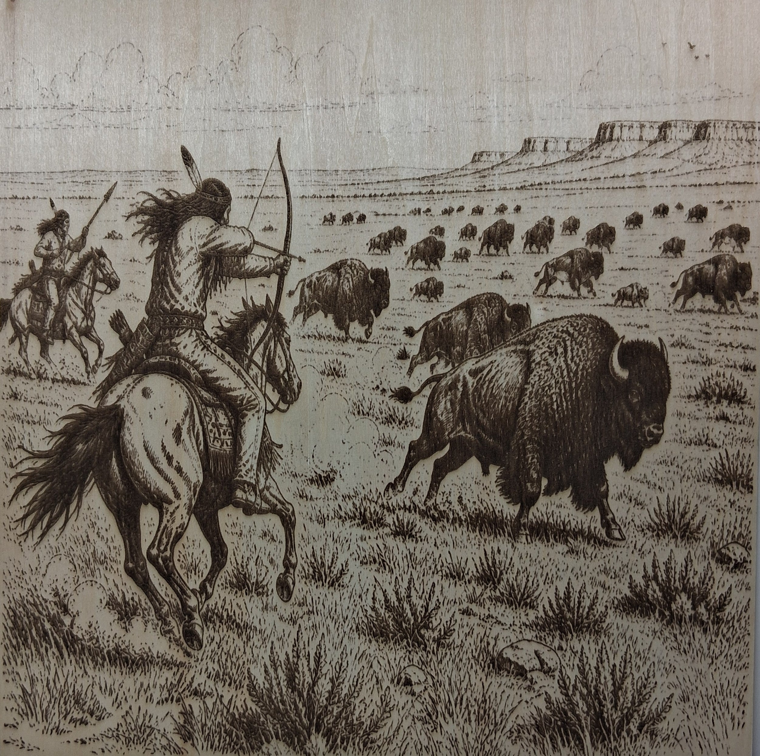 Hunting Bison on the Plains