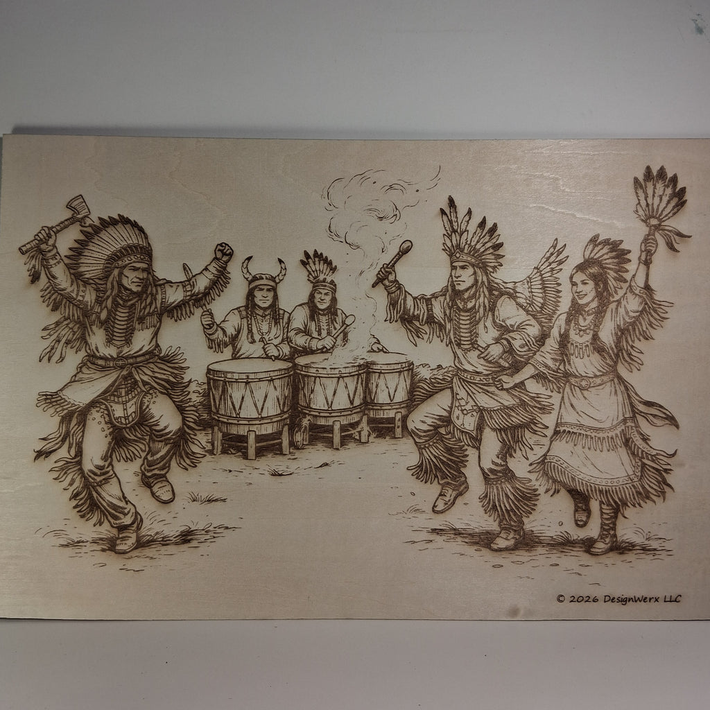Native American Indian Pow-Wow Dance Laser Engraving