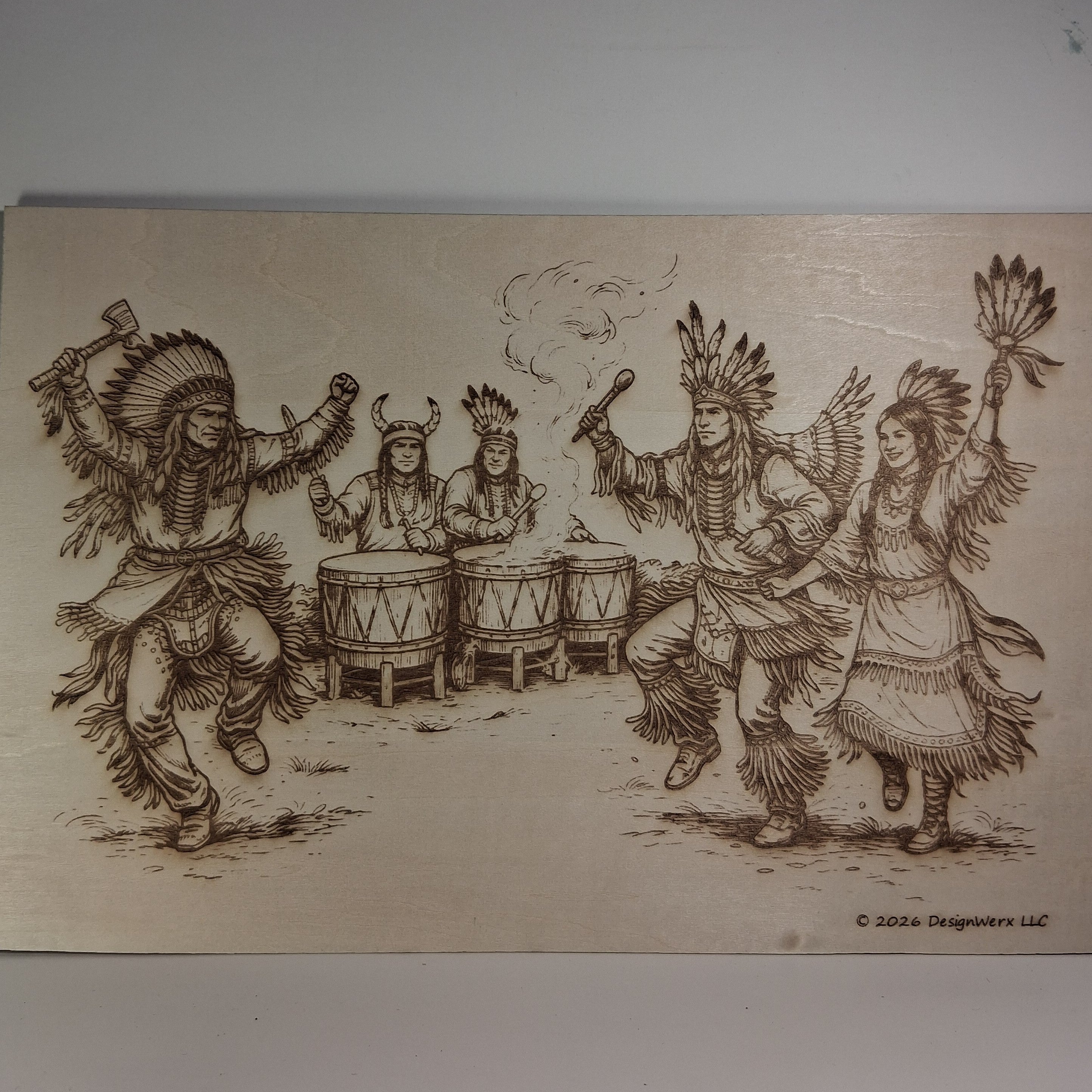 Native American Indian Pow-Wow Dance Laser Engraving