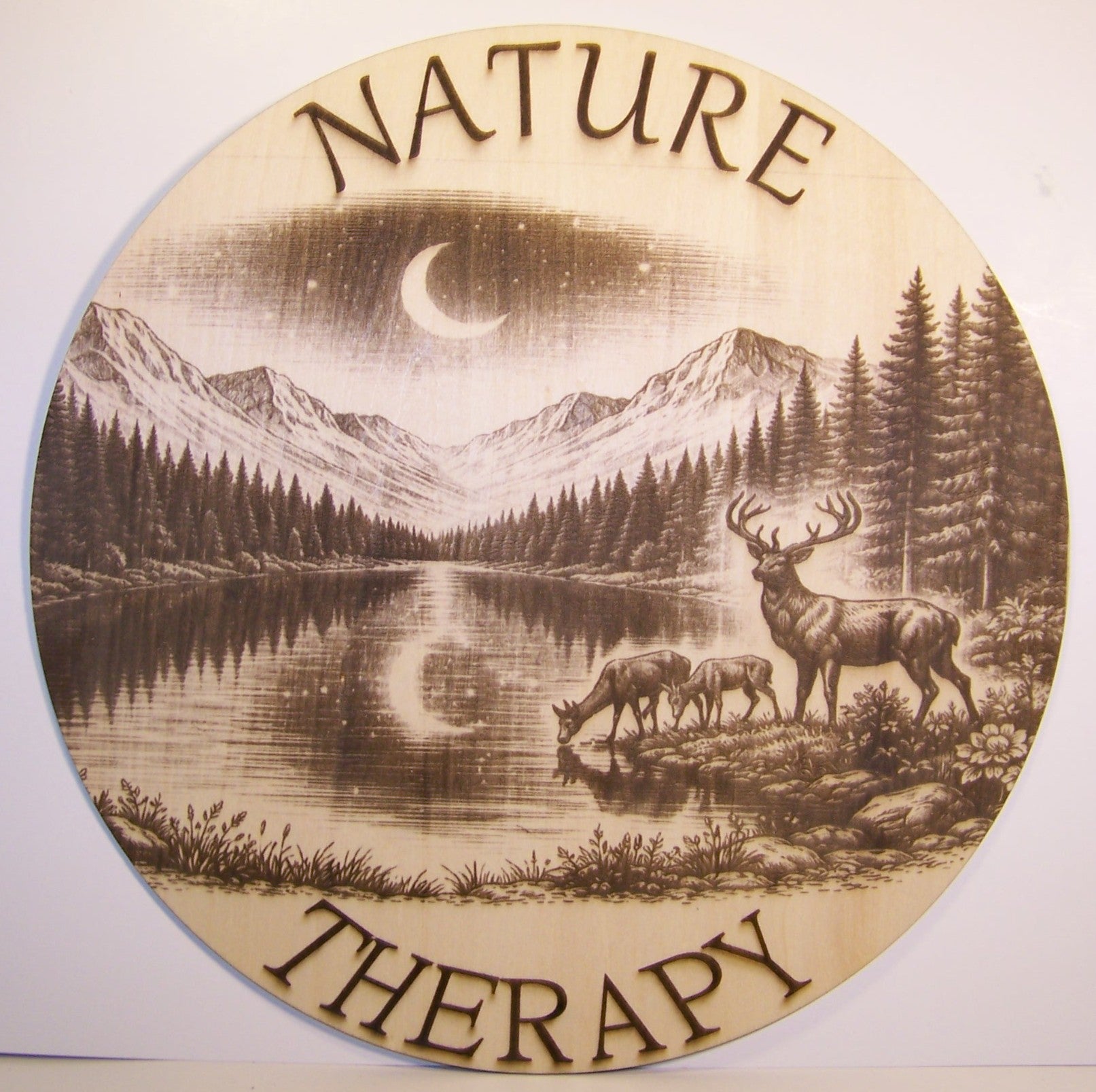Nature Therapy Sign Laser Engraved
