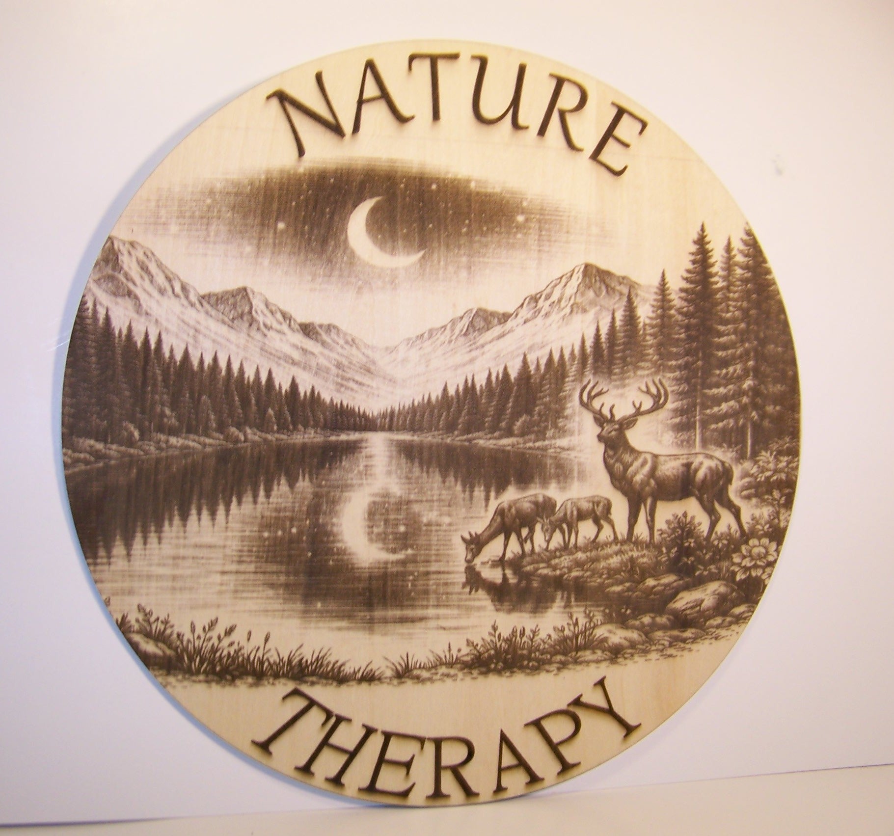 Nature Therapy Sign Laser Engraved