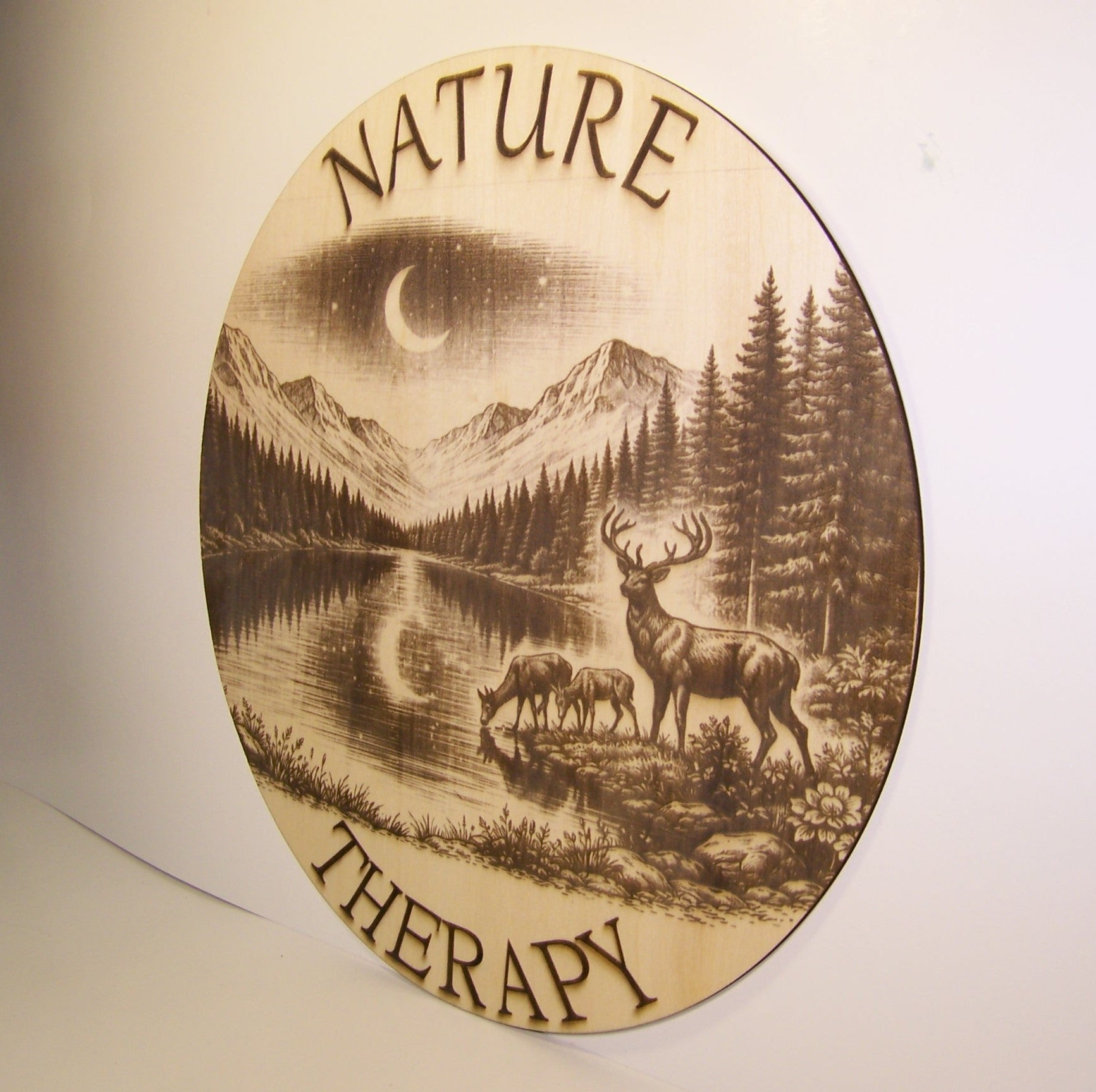 Nature Therapy Sign Laser Engraved