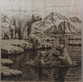 Polar Bears on Ice Playing Laser Engraving