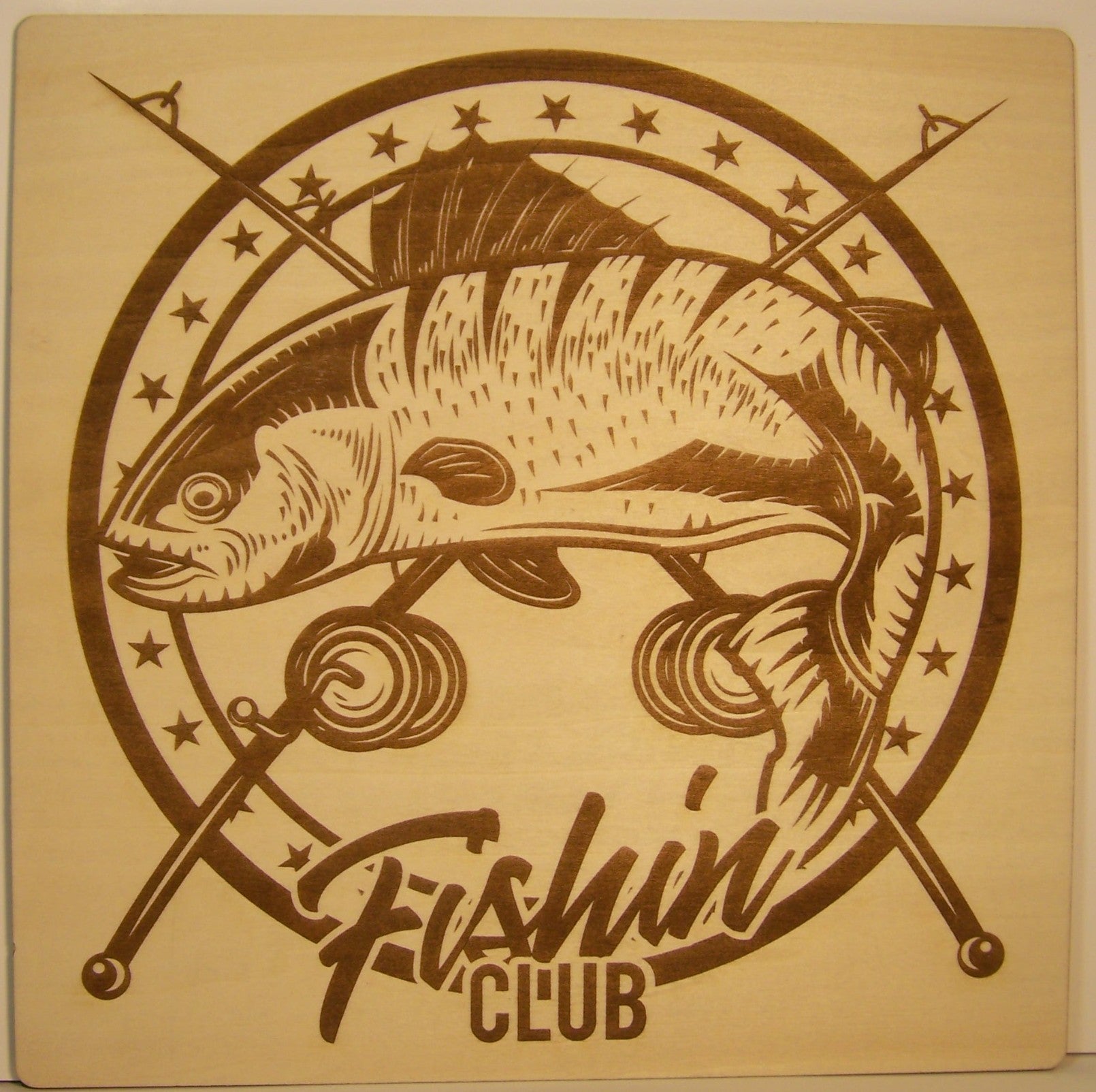 Fishin' Club Laser Engraved Sign