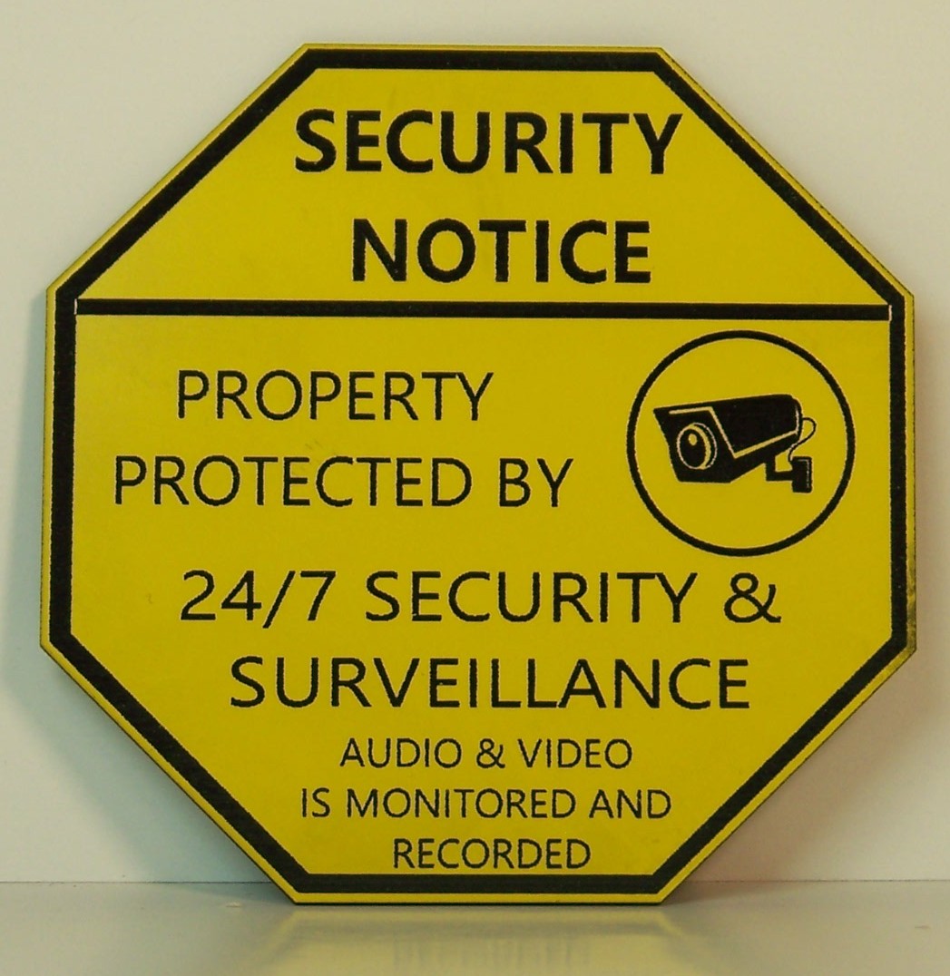 Security Notice Laser Engraved Sign