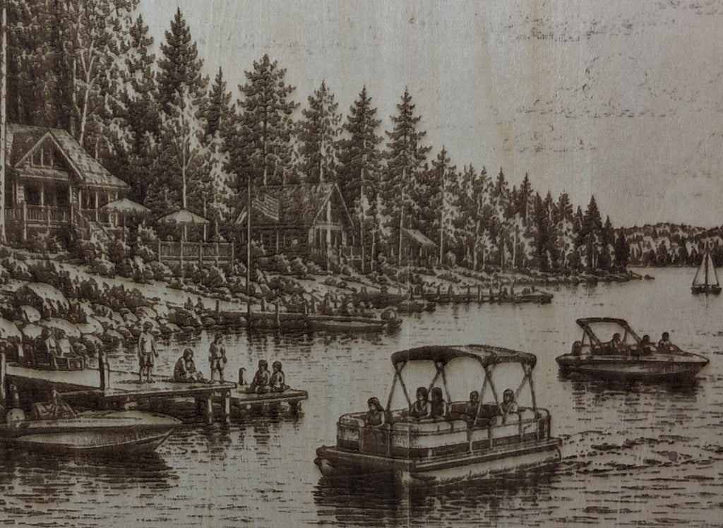 Summertime At the Mountain Lake Laser Engraving
