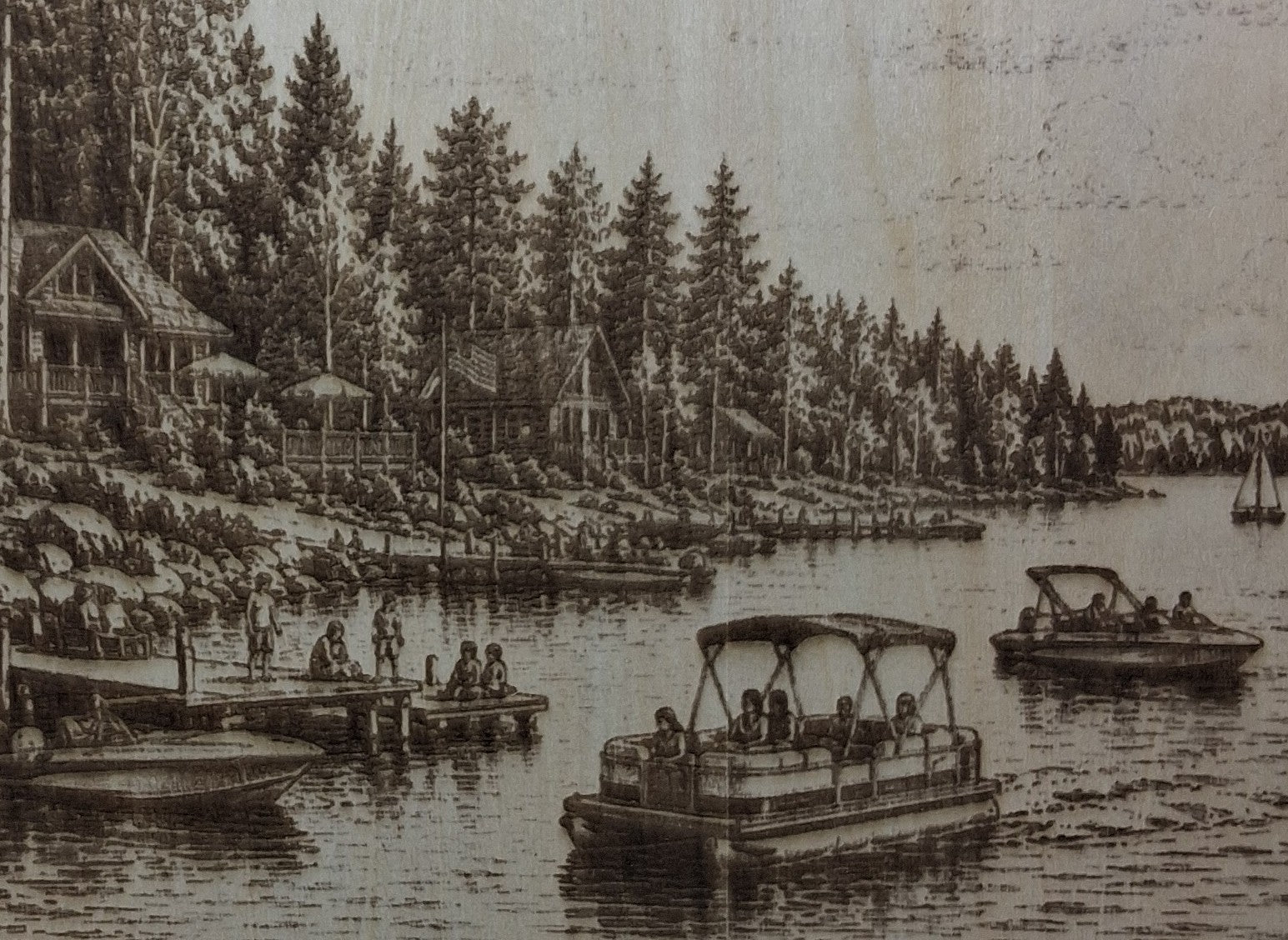 Summertime At the Mountain Lake Laser Engraving