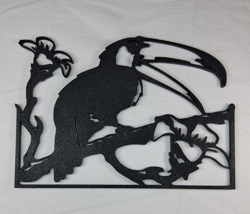 Wall Art Toucan on Branch 3D Printed