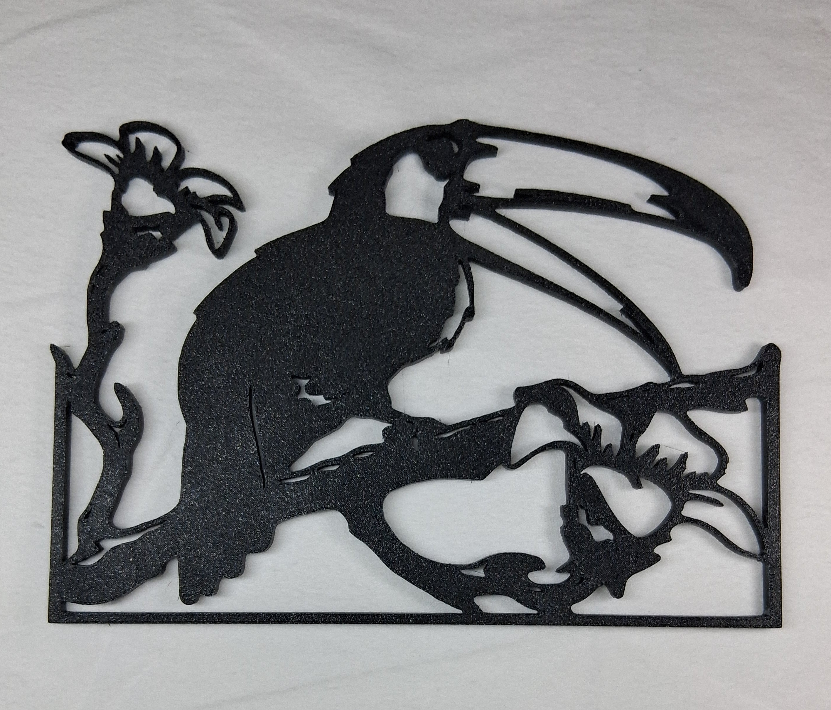 Wall Art Toucan on Branch 3D Printed