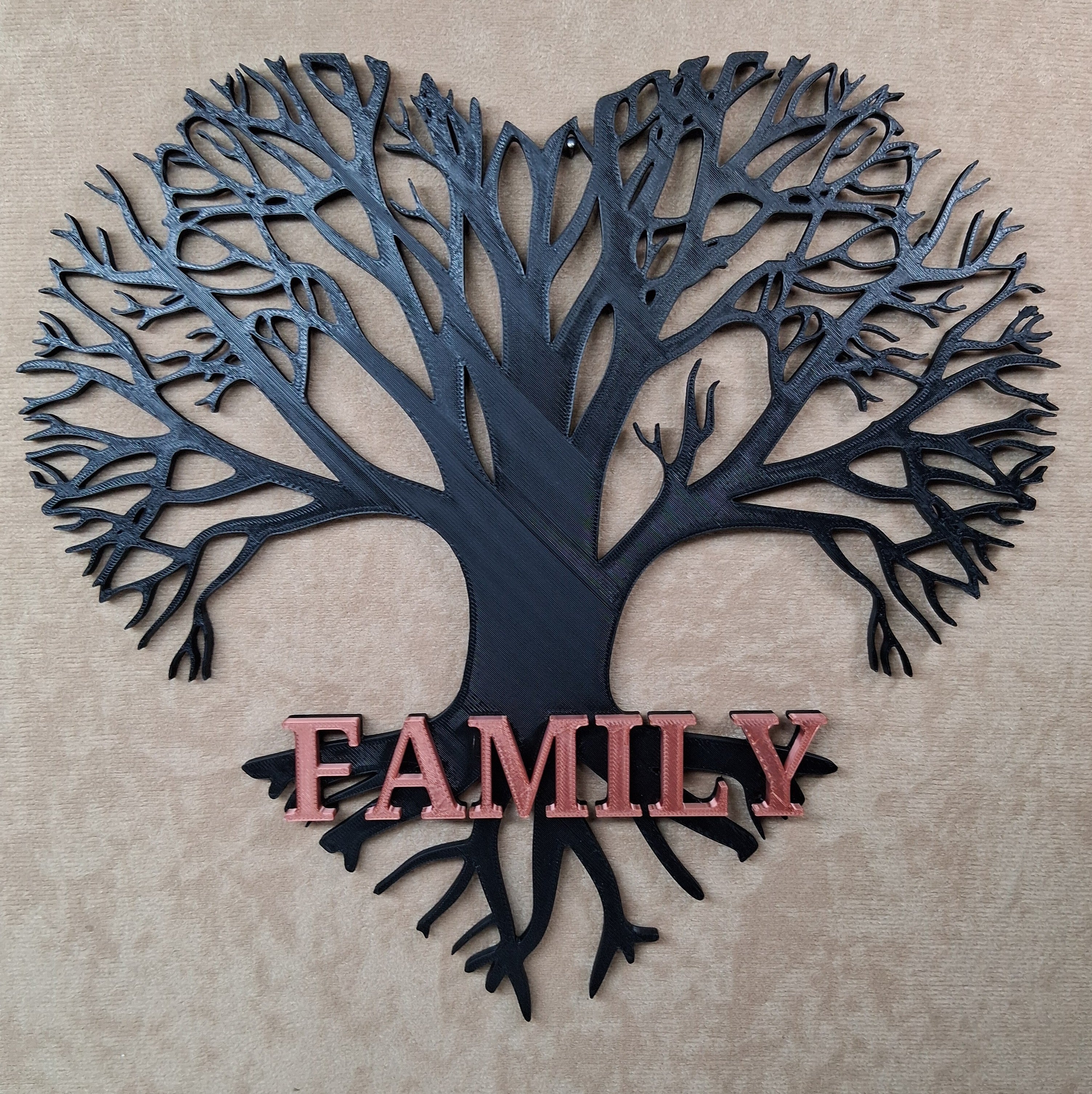 Wall Art Family Tree 3D Printed