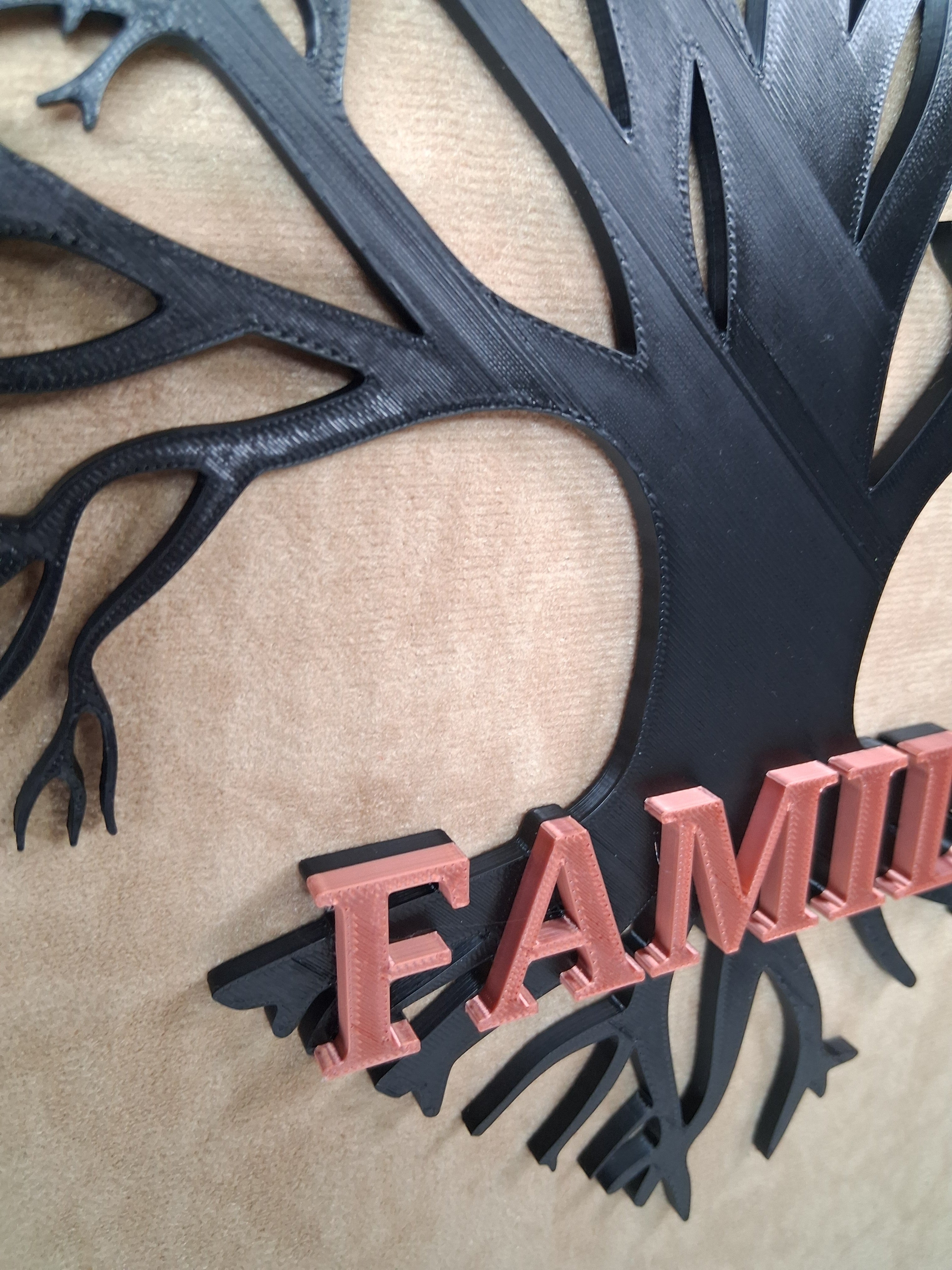 Wall Art Family Tree 3D Printed