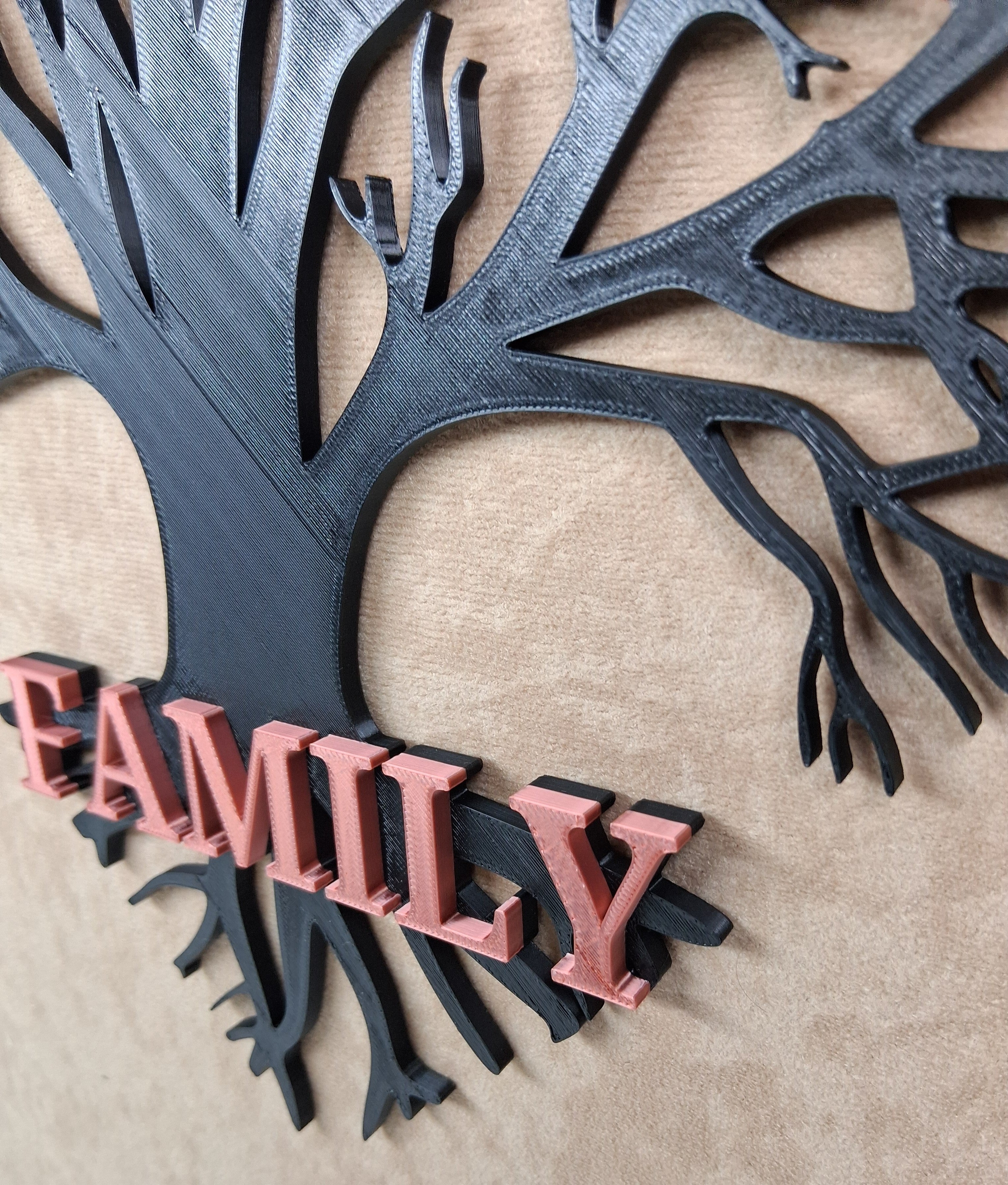 Wall Art Family Tree 3D Printed