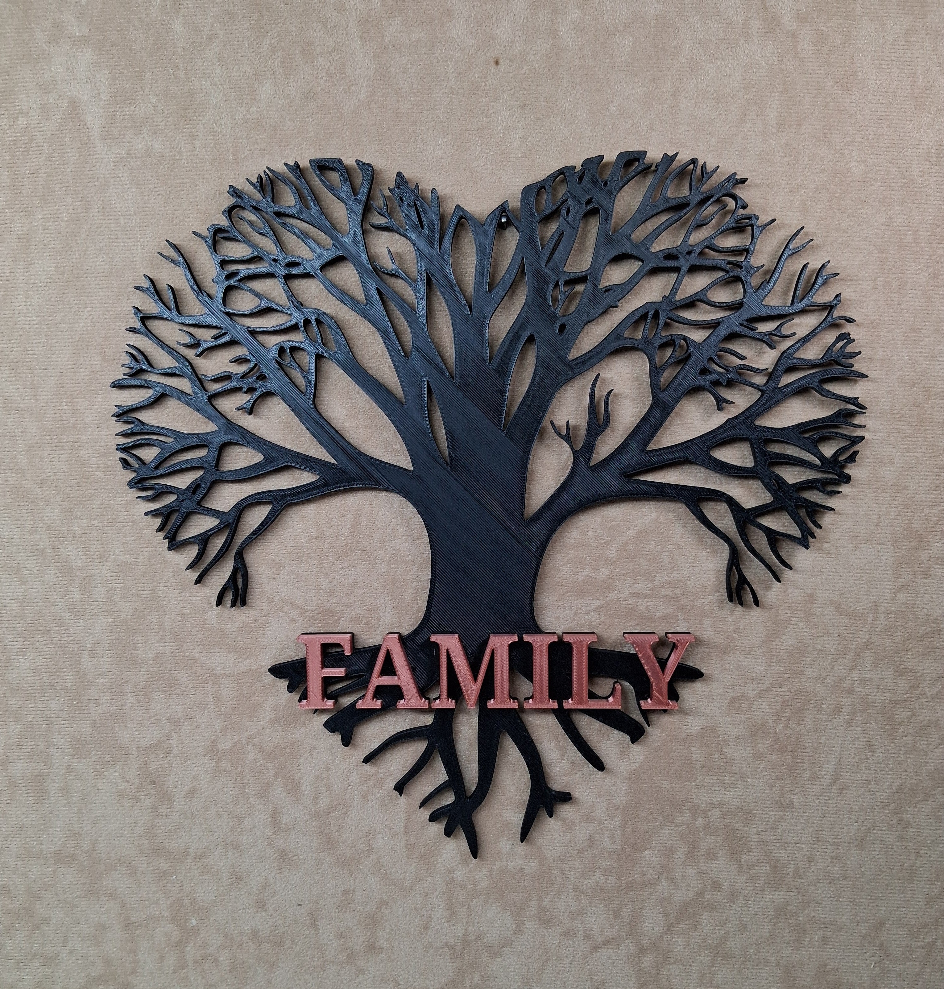 Wall Art Family Tree 3D Printed