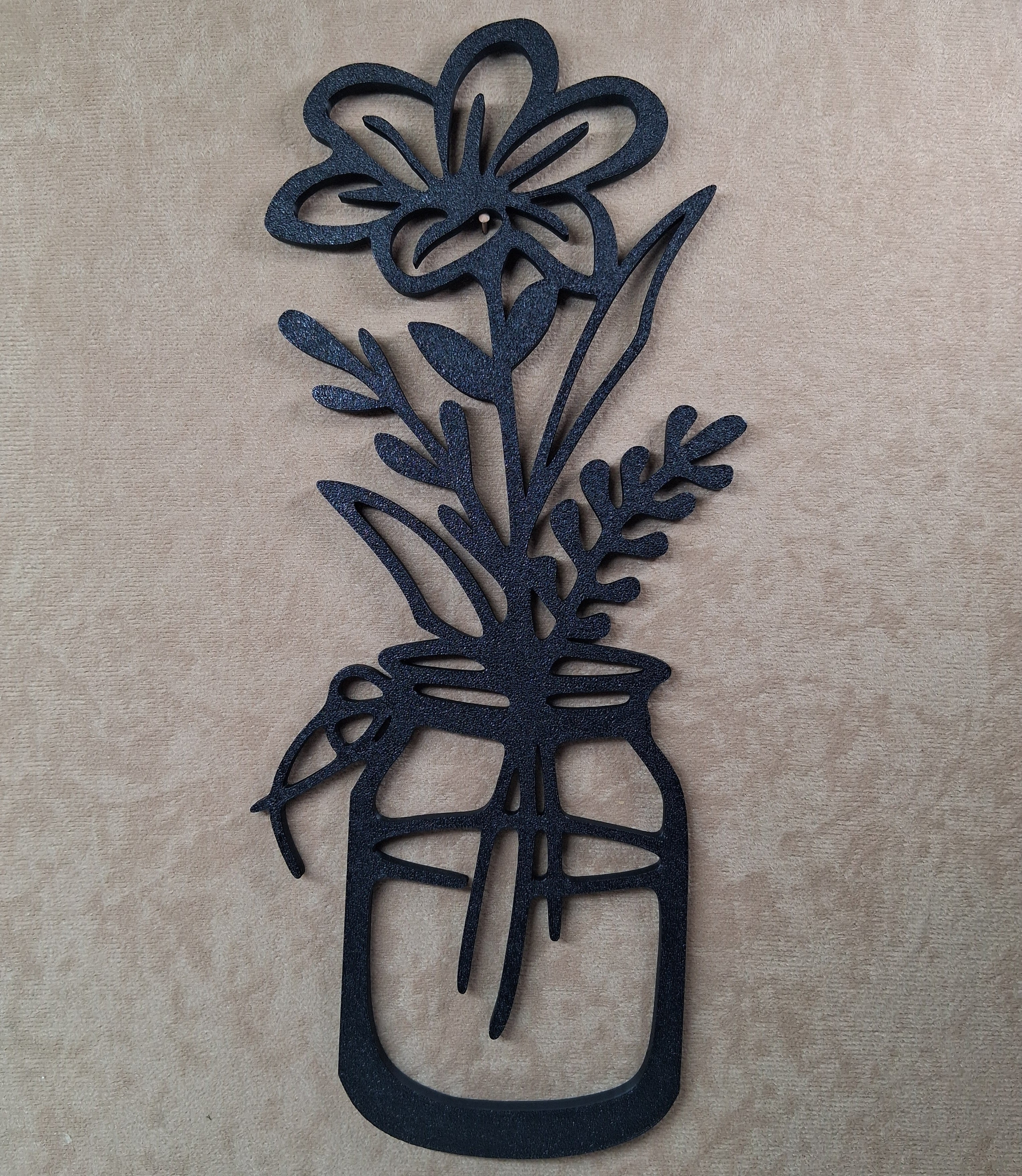 Wall Art Minimalist Flower in Vase 3D Printed