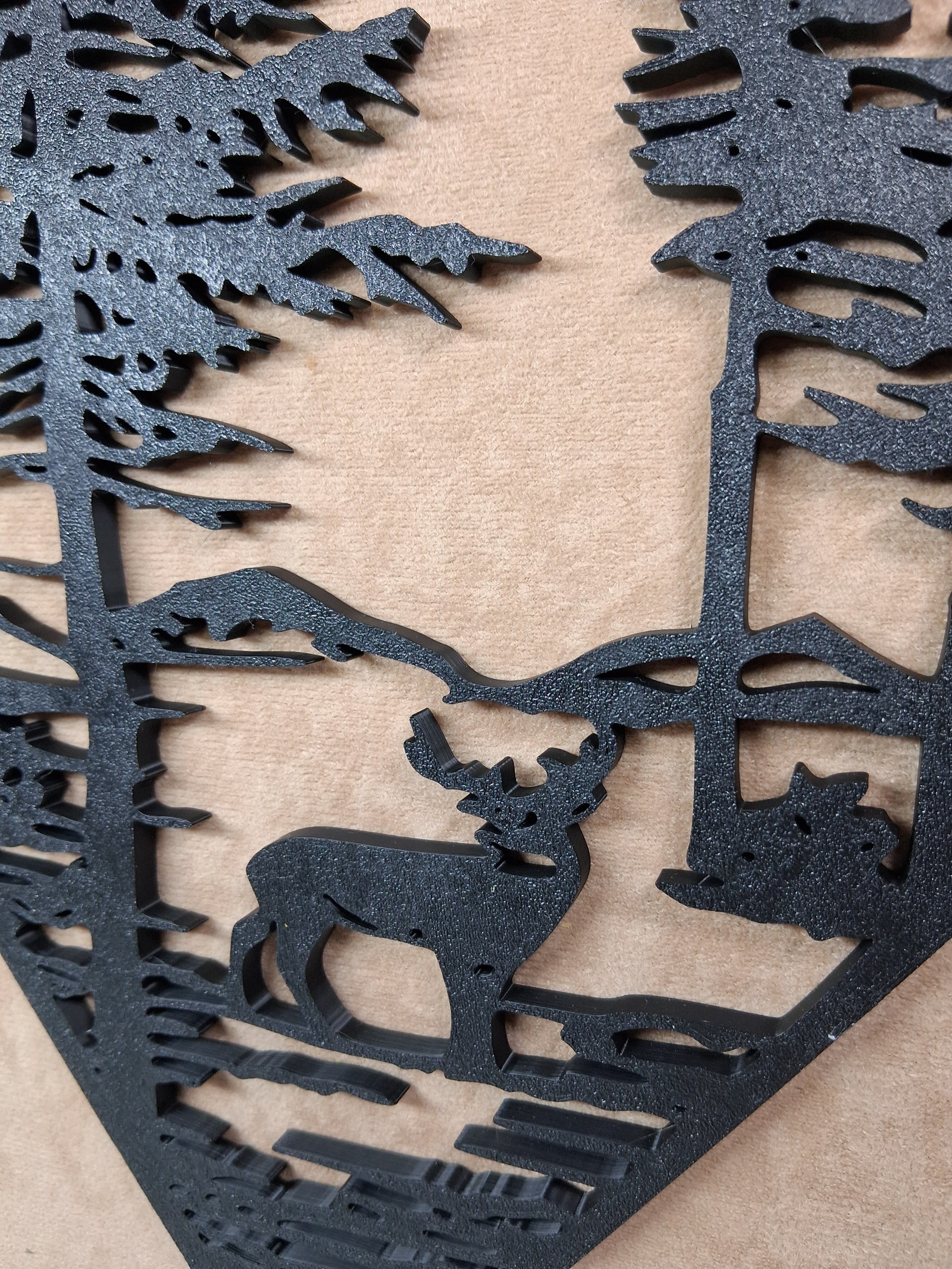 Wall Art Buck in Mountains and Trees 3D Printed